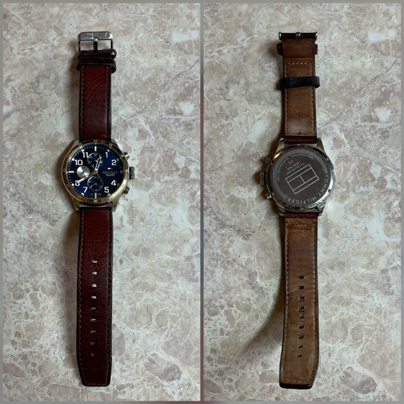 Tommy Hilfiger Stainless Steel and Leather Strap Men’s Watch Model 1791137 - Picture 11 of 16